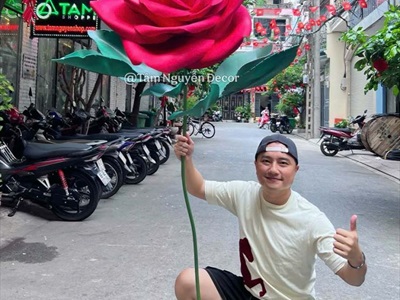 [Order 3-5 ngày] Cành hoa Hồng cỡ lớn [Nhẹ - Có đế tự đứng] D180cm CANHHOA-11